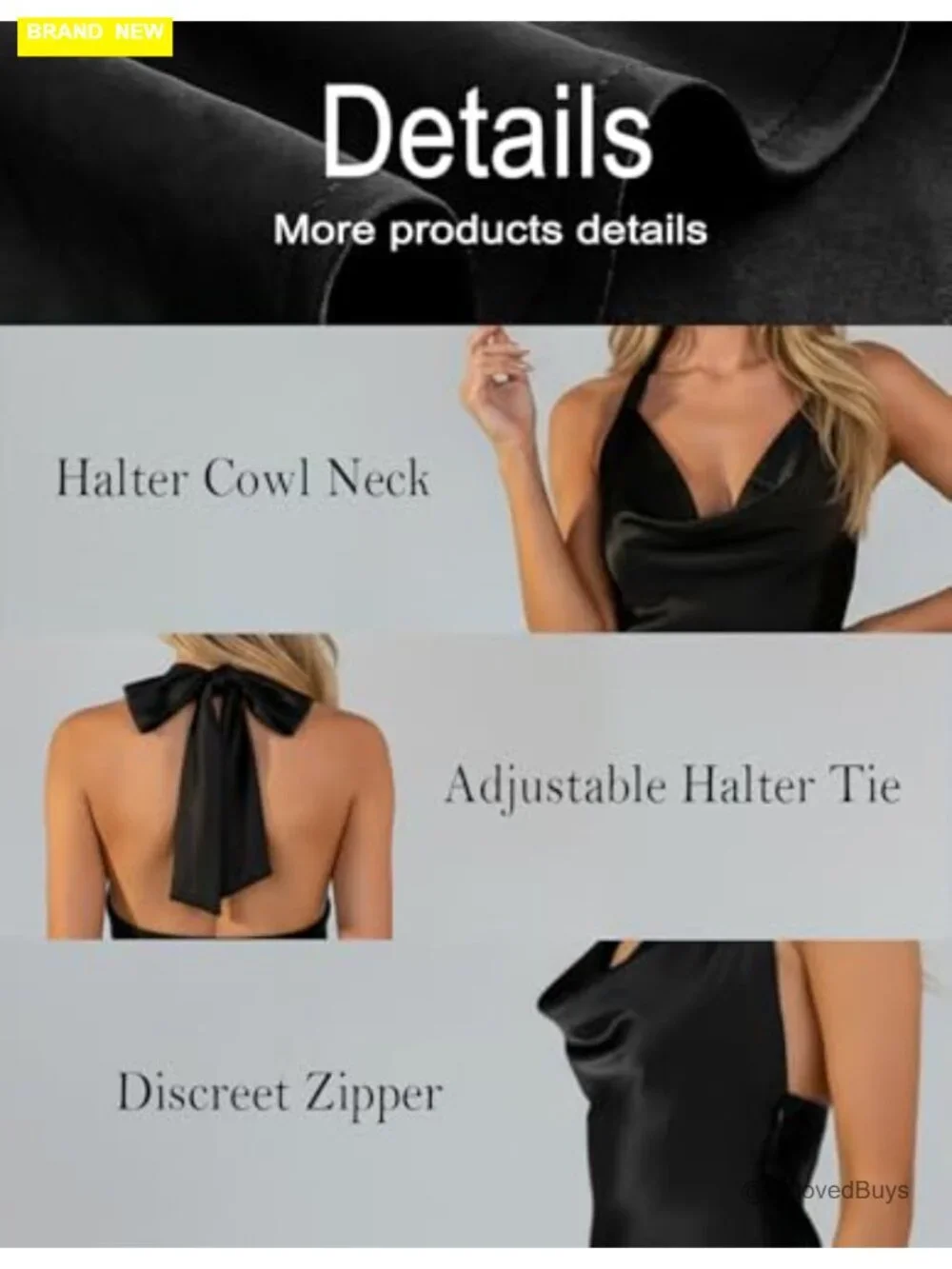 Halter Neck Backless Satin Mini Dress Bodycon Club Night Out
